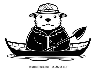 Beaver wears an ice fishing