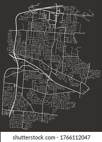 Beavercreek, Ohio, USA – urban city vector map, roads transport network, downtown and suburbs, highways, town center aerial view, city footprint/blueprint