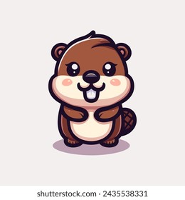 Beaver-Cute-Mascot-Logo-Illustration-Chibi-Kawaii is awesome logo, mascot or illustration for your product, company or bussiness