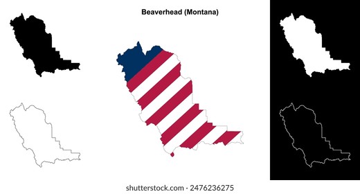 Beaverhead County (Montana) outline map set