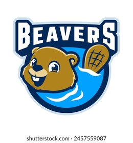 BEAVERS CARTOON MASCOT LOGO DESIGN