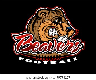 Beavers Football Team Design Mascot Laces Stock Vector (Royalty Free ...