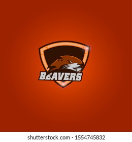 Beavers mascot logo esport vector illustration 