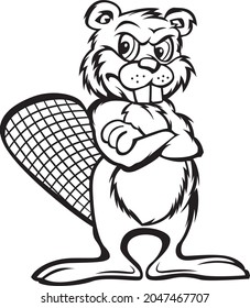 Beavers Mascot For Logo And Tshirts