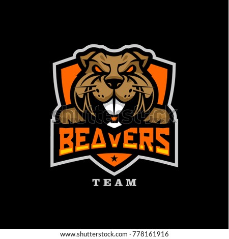 Beavers Team Mascot Logo Stock Vector (Royalty Free) 778161916 ...