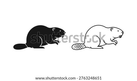 Beavers and Their Distinctive Features Guide Vector