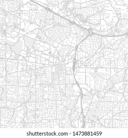 Beaverton, Oregon, USA, bright outlined vector map with bigger and minor roads and steets created for infographic backgrounds.