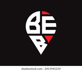 BEB letter location shape logo design