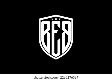 BEB letter logo. Letter design with black background. This is gold letter logo. Use stylist fashion logo. Decorative design.