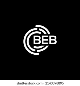 BEB letter logo design on black background. BEB creative initials letter logo concept. BEB letter design.
