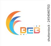 BEB letter technology Web logo design on white background. BEB uppercase monogram logo and typography for technology, business and real estate brand.
