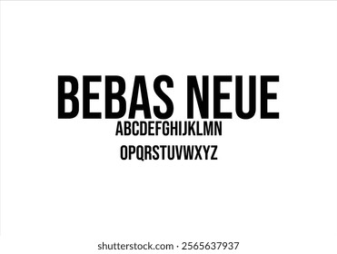 Bebas Neue font for logo and headline. Isolated vector typeset