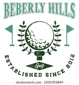 BEBERLY HILLS illustration golf club for t shirt