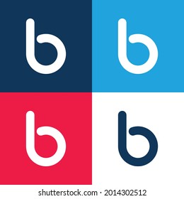 Bebo Gran Logotipo azul y rojo cuatro colores mínimo conjunto de iconos