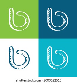 Bebo Logo Sketched Symbol Flat four color minimal icon set