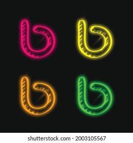 Bebo Logo Sketched Symbol four color glowing neon vector icon