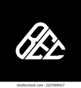 BEC letter logo creative design with vector graphic, BEC simple and modern logo in round triangle shape.