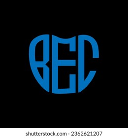 Diseño creativo del logo de la carta BEC. Diseño único de BEC.
