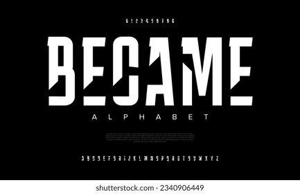 Became creative modern urban alphabet font. Digital abstract moslem, futuristic, fashion, sport, minimal technology typography. Simple numeric vector illustration