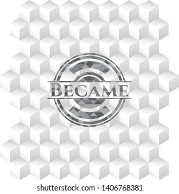 Became grey emblem with cube white background