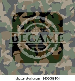 Became on camouflage pattern. Vector Illustration. Detailed.