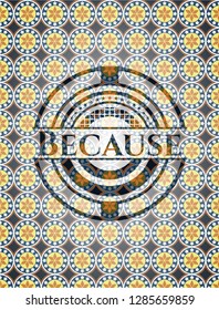 Because arabesque style emblem. arabic decoration.