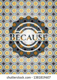 Because arabic style emblem. Arabesque decoration.