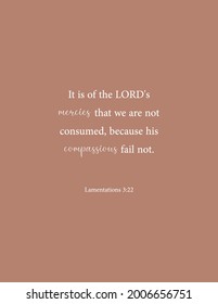 Because his compassions fail not, Lamentations 3:22, bible verse printable, christian wall decor, scripture wall print, Home wall decor, christian banner, Minimalist Print, vector illustration
