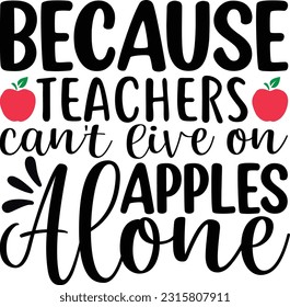 because teachers can't live on apples alone SVG svg