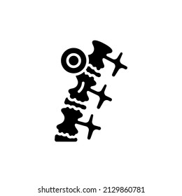 Bechterew's disease line icon. Isolated vector element.