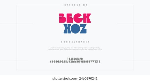 Beck Hoz Modern minimal abstract alphabet fonts. Typography colorful creative font. vector illustration