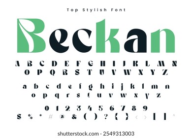 Beckan Elegante alfabeto tipo de face exibir fonte vetor e bonito tipografia de luxo Fonte