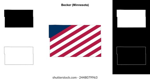 Becker County (Minnesota) outline map set