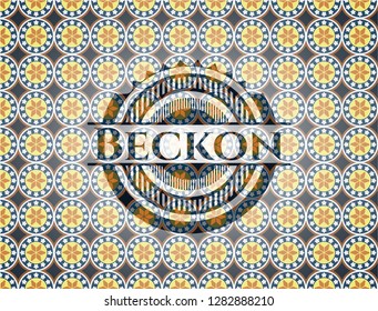 Beckon arabesque emblem. arabic decoration.