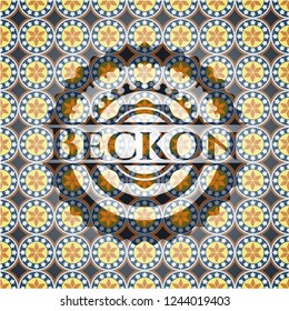 Beckon arabesque emblem background. arabic decoration.