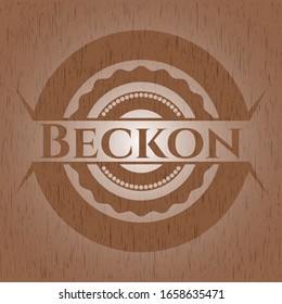 Beckon badge with wooden background