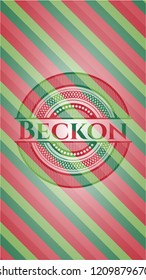 Beckon christmas colors style emblem.