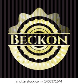 Beckon golden badge. Vector Illustration. Detailed.