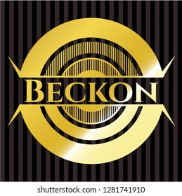 Beckon golden emblem or badge