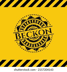 Beckon grunge warning sign emblem. Vector Illustration. Detailed. 