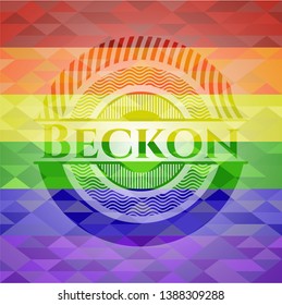 Beckon lgbt colors emblem. Vector Illustration. Mosaic.