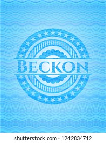 Beckon light blue water emblem.