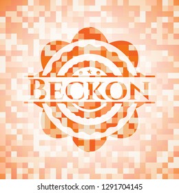 Beckon orange mosaic emblem with background