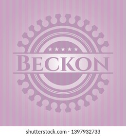 Beckon pink emblem. Vintage. Vector Illustration. Detailed.