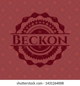 Beckon red emblem. Vector Illustration. Detailed.