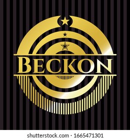 Beckon shiny badge. Vector Illustration. Detailed.