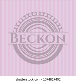 Beckon vintage pink emblem. Vector Illustration. Detailed.