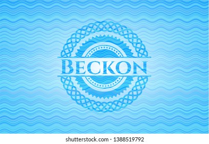 Beckon water wave concept style emblem. Vector Illustration. Detailed.