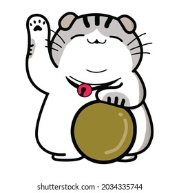 beckoning cat logo bring luck money