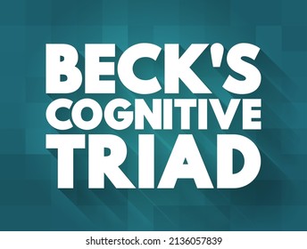 Beck's cognitive triad - cognitive-therapeutic view of the three key elements of a person's belief system present in depression, text concept background